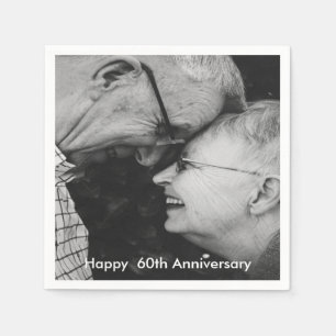 60. Hochzeitstag Foto Serviette