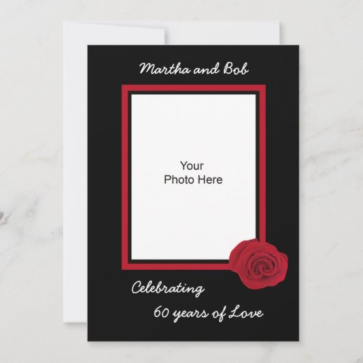 60. Hochzeitstag Foto zur Einladung (Vorderseite)