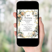 60. Hochzeitstag gelbe Blumen Diamanten Einladung