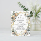 60. Hochzeitstag gelbe Florale Einladung (Stehend Vorderseite)