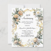 60. Hochzeitstag gelbe Florale Einladung (Vorderseite)