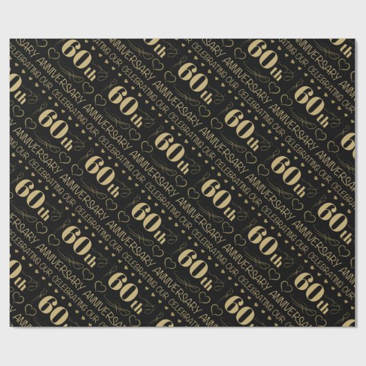 60. Hochzeitstag Geschenkpapier (Flach)