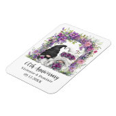 60. Hochzeitstag Gnome Lila Blume Magnet (Linke Seite)