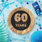 60. Hochzeitstag Gold Party Lights Pappteller (Party)