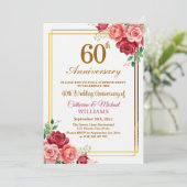 60. Hochzeitstag Goldrahmen Überraschungsparty Einladung (Stehend Vorderseite)