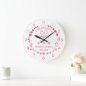 60. Hochzeitstag Große Wanduhr (Zuhause)