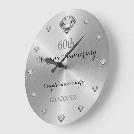 60. Hochzeitstag Große Wanduhr (Winkel)