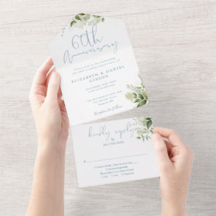 60. Hochzeitstag Grünpflanzen Floral All In One Einladung