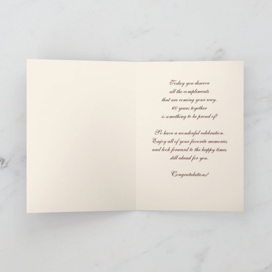 60. Hochzeitstag-Gruß-Karten Karte (Innenseite)