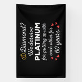 60. Hochzeitstag I - Diamond Funny Couple Banner (Vertikal)
