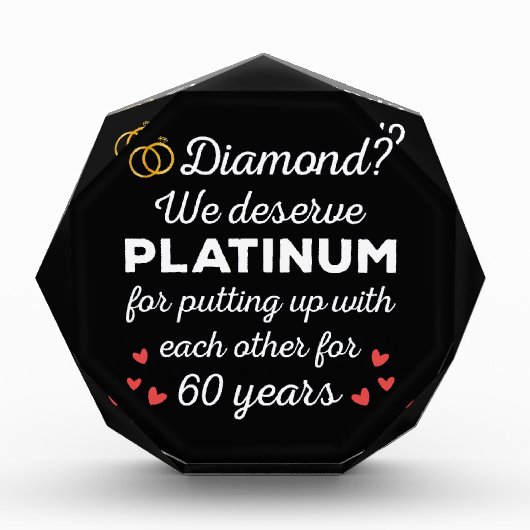 60. Hochzeitstag I - Diamond Funny Couple Fotoblock (Vorderseite)