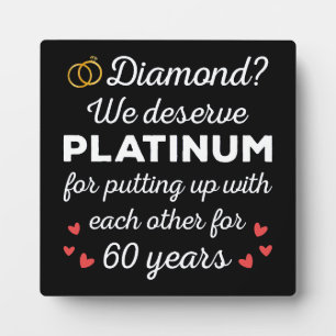 60. Hochzeitstag I - Diamond Funny Couple Fotoplatte