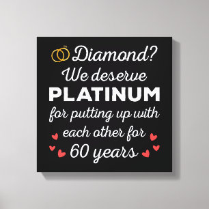 60. Hochzeitstag I - Diamond Funny Couple Leinwanddruck