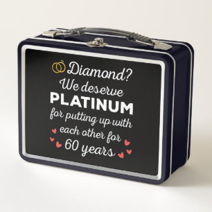 60. Hochzeitstag I - Diamond Funny Couple Metall Brotdose