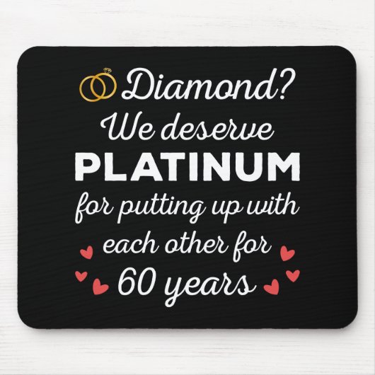 60. Hochzeitstag I - Diamond Funny Couple Mousepad (Vorne)