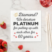 60. Hochzeitstag I - Diamond Funny Couple Serviette (Beispiel)