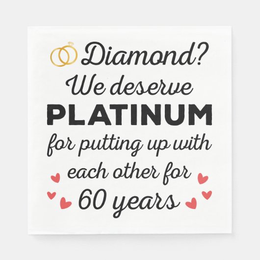 60. Hochzeitstag I - Diamond Funny Couple Serviette (Vorderseite)