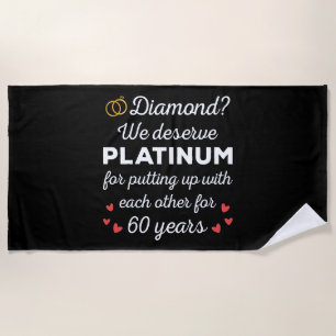 60. Hochzeitstag I - Diamond Funny Couple Strandtuch