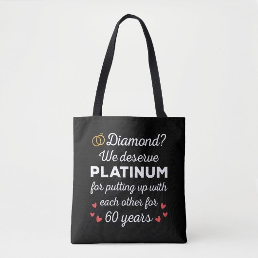60. Hochzeitstag I - Diamond Funny Couple Tasche (Vorderseite)
