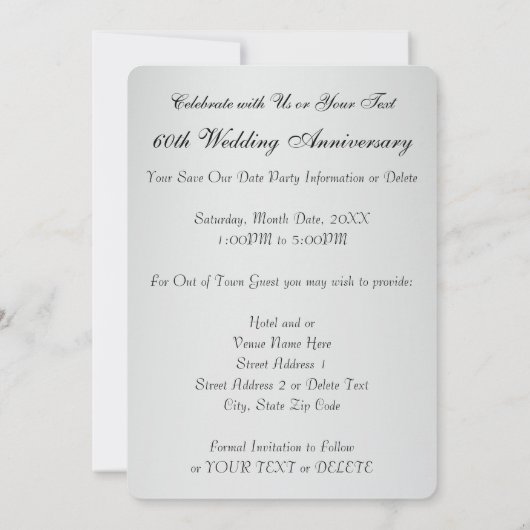 60. Hochzeitstag Karten speichern (Rückseite)