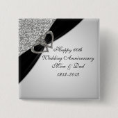 60. Hochzeitstag-Knopf Button (Vorderseite)