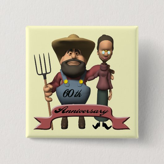 60. Hochzeitstag-Knopf Button (Vorderseite)