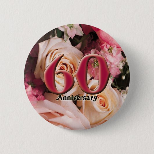 60. Hochzeitstag-Knopf Button (Vorderseite)