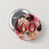 60. Hochzeitstag-Knopf Button (Vorne & Hinten)