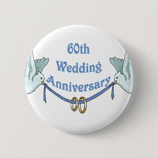 60. Hochzeitstag-Knopf Button (Vorderseite)
