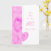 60. Hochzeitstag Mama & Vater Blumenherz Karte (Gelbe Blume)