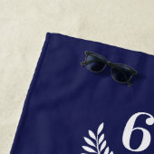 60. Hochzeitstag Marineschrei blauer weißer Kranz Strandtuch (Beispiel)