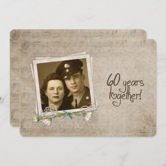 60. Hochzeitstag Open House Einladung (Vorne/Hinten)