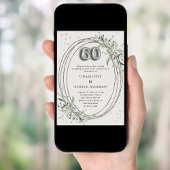 60. Hochzeitstag Perlgrau Grün Einladung