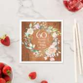 60. Hochzeitstag Rustikale Rose aus Holz Serviette (Beispiel)