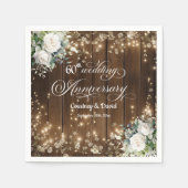 60. Hochzeitstag Rustikale String Lights Serviette (Vorderseite)