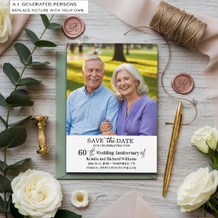 60. Hochzeitstag Save-the-Date-Foto Mitteilungskarte
