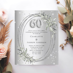60. Hochzeitstag Silber Diamant Einladung