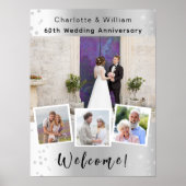 60. Hochzeitstag Silber Foto Begrüßungszeichen Poster (Vorne)