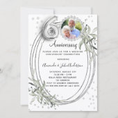 60. Hochzeitstag Silberdiamant Foto Einladung (Vorderseite)