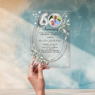 60. Hochzeitstag Silberdiamanten aus Foto Acryleinladungen
