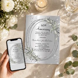 60. Hochzeitstag Silbergrün Diamant Einladung