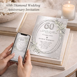 60. Hochzeitstag Silbergrün Diamanten Einladung