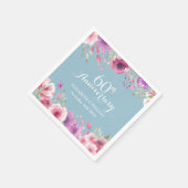 60. Hochzeitstag Wasserfarben-Rose Serviette (Ecke)