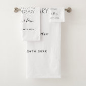 60. Hochzeitstag weißer schwarzer Kranz Badhandtuch Set (Insitu)