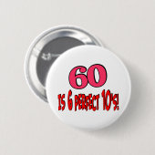 60 ist 6 perfekte 10's (ROSA) Button (Vorne & Hinten)