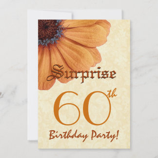60. Jahr Überraschung Geburtstag Gold Daisy Einladung