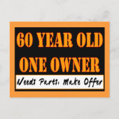 60 Jahre alt, ein Eigentümer - benötigt Teile, Ang Postkarte (Vorderseite)