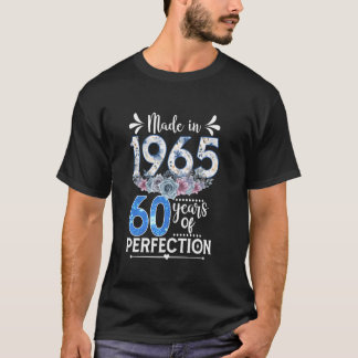 60 Jahre alt Geboren im Jahr 1965 florale 60. Gebu T-Shirt