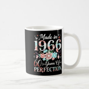 60 Jahre alt, hergestellt 1966, floral, 60. Geburt Kaffeetasse