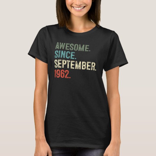 60 Jahre alt Phantastisch seit September 1962 60. T-Shirt (Vorderseite)